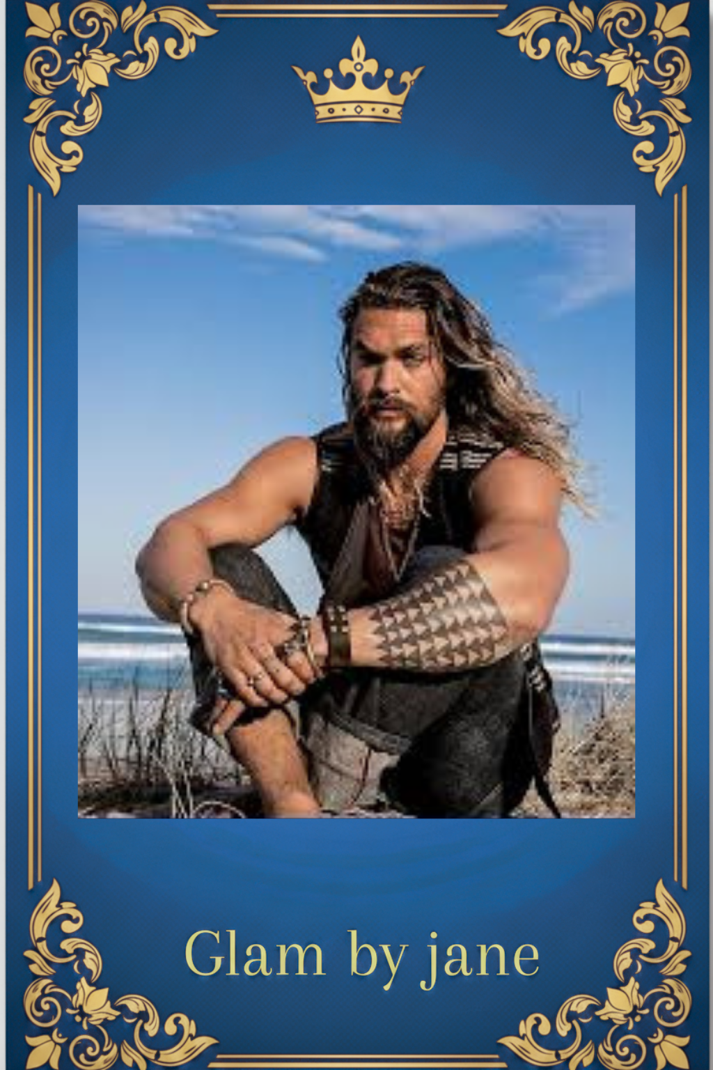 💎 Peinture Diamant 5D – Jason Momoa plage🎬