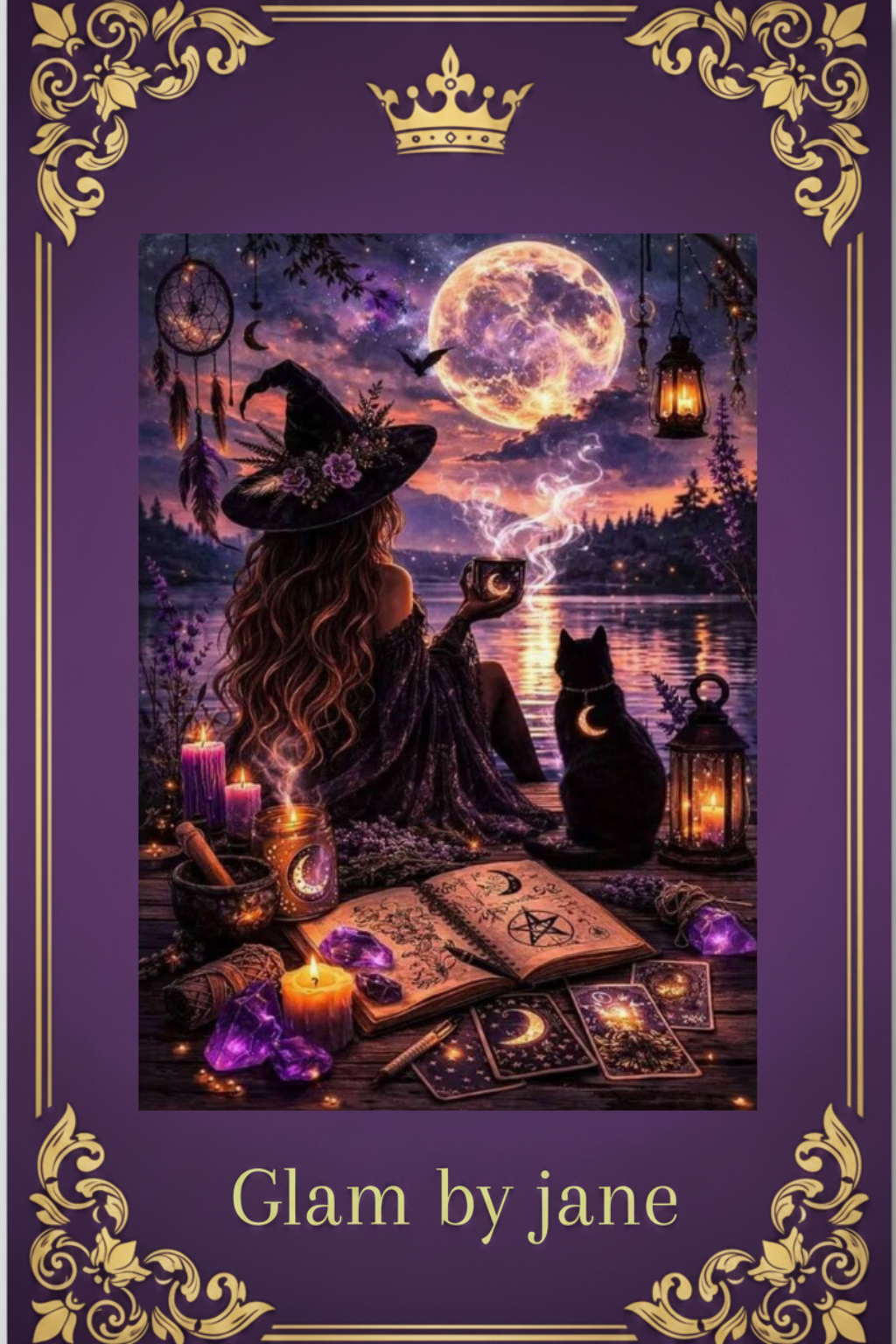 Kit de peinture au diamant 5D – Sorcière à la lune