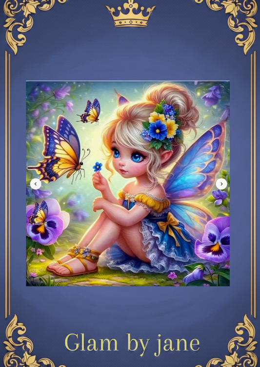 Kit Peinture Diamant 5D – Petite Fée & Papillons, Monde Enchanté