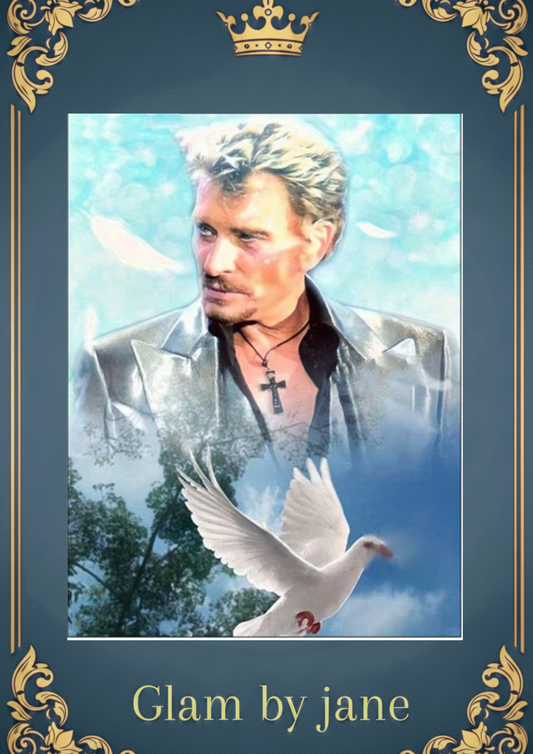 Kit Peinture Diamant 5D – Johnny Hallyday, Légende du Rock