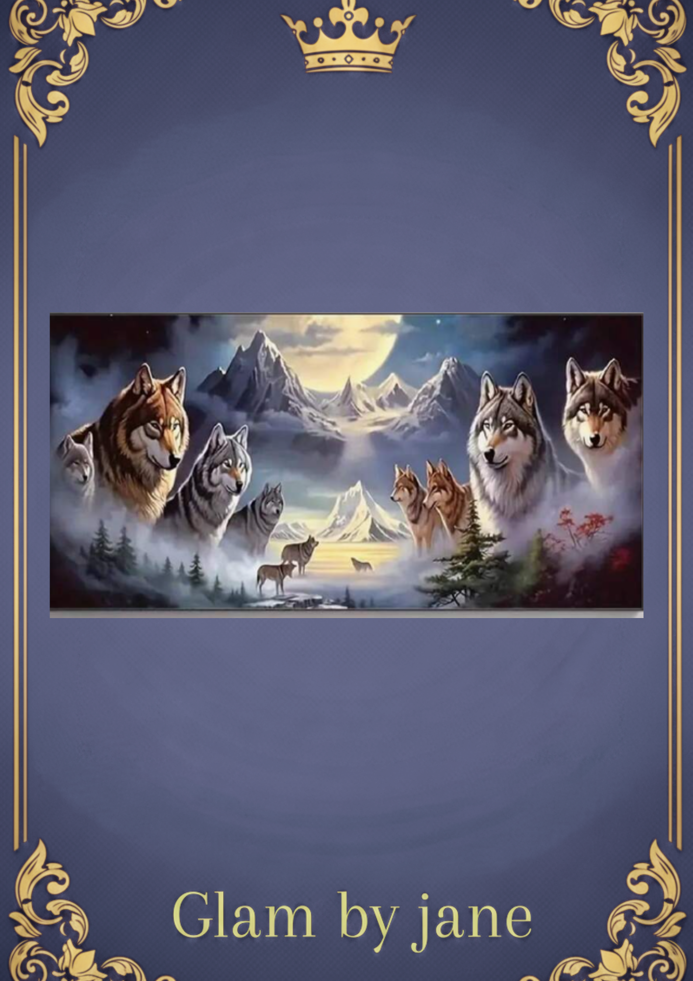 🎨 Kit Peinture Diamant 5D Extra Large – Meute de Loups & Montagne Enneigée