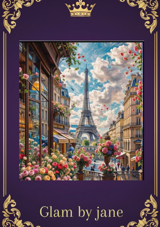 Kit Peinture Diamant 5D – Tour Eiffel & Fleurs, Paris Je T'Aime