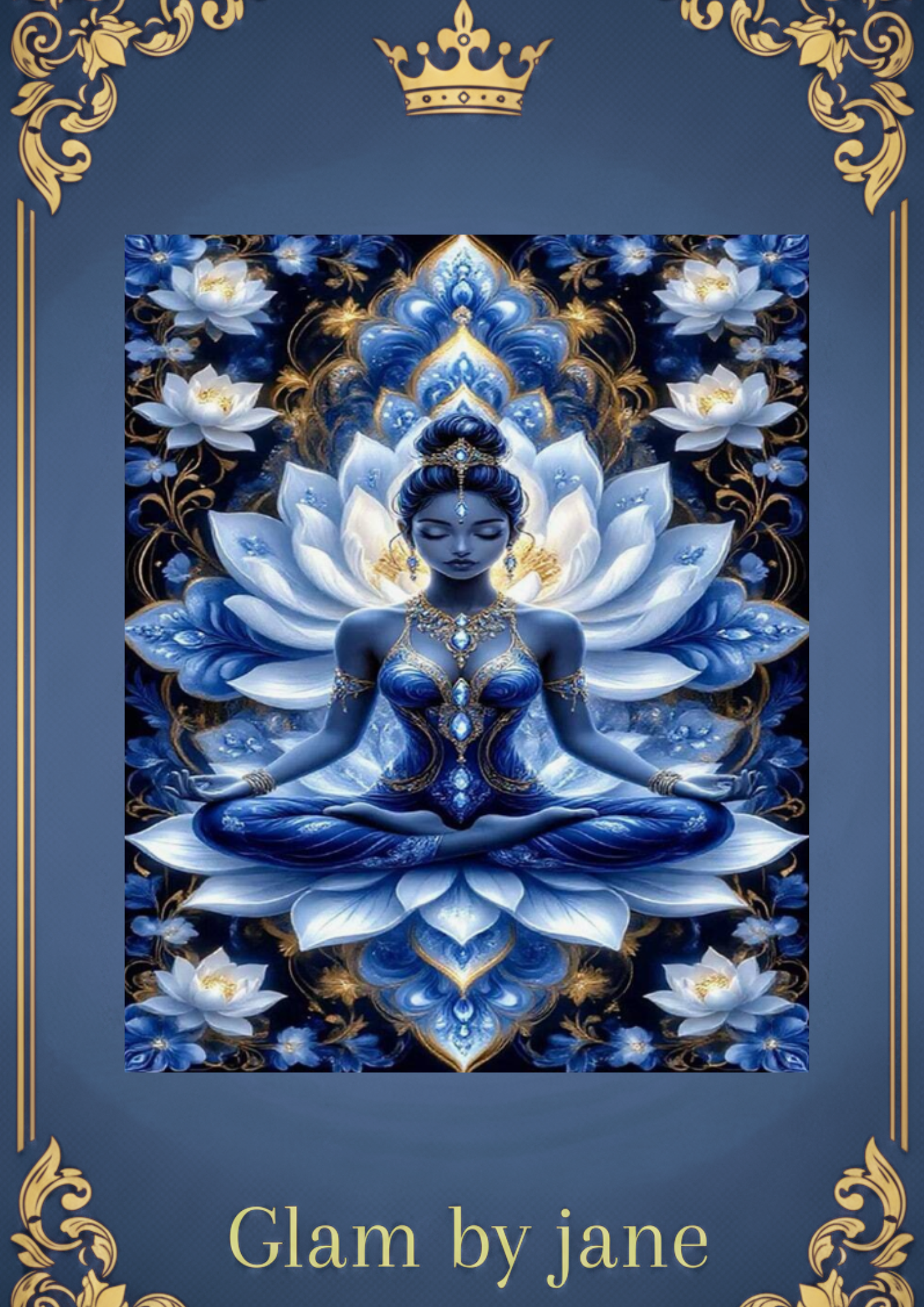 Peinture de diamant 2D DIY Fleur de lotus déesse de la méditation