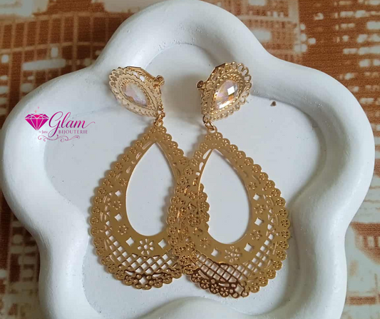 Boucles d'oreilles pendante en cuivre
