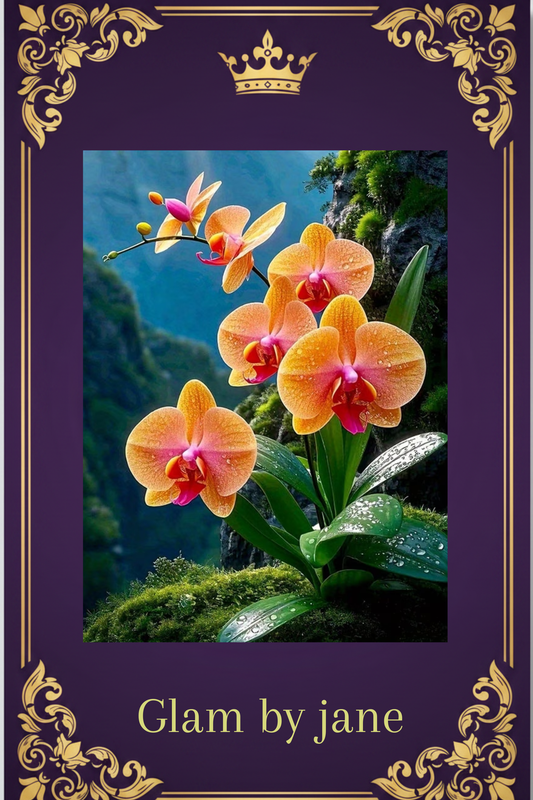 Kit de Peinture Diamant 5D – Orchidée Dorée | Art Mosaïque sur Toile
