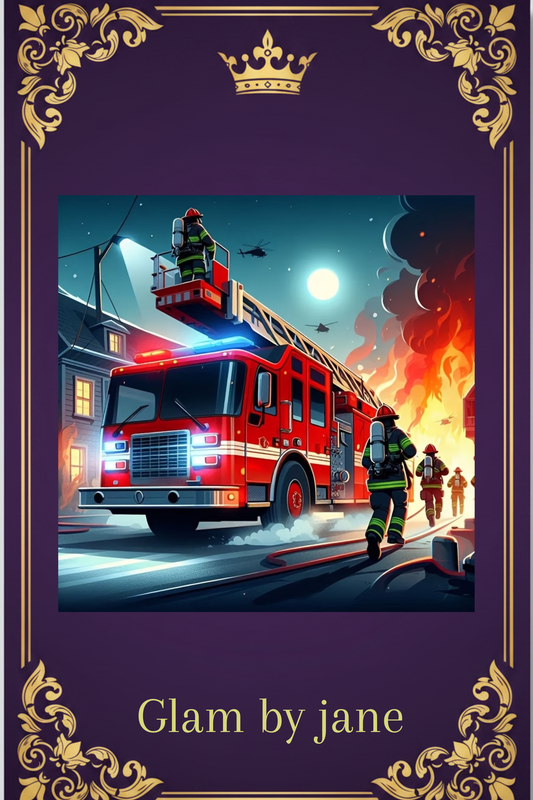 Kit de peinture 5D  Camion de pompiers rouge enflammé