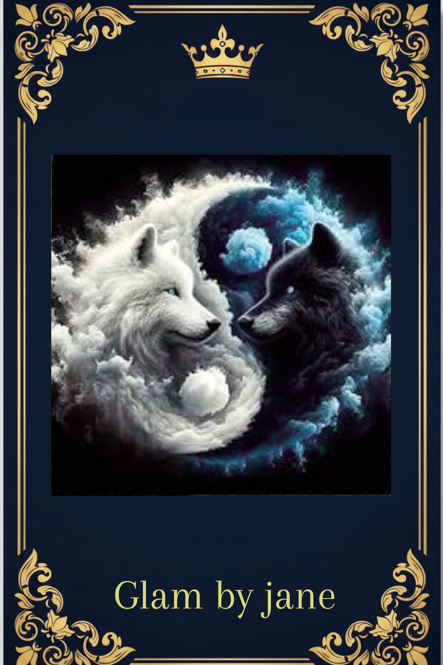 Kit Peinture Diamant 5D – Loup Blanc & Loup Noir, Duo Mystique