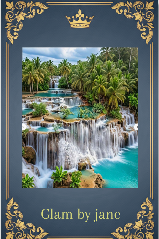 Kit Peinture Diamant 5D – Cascade Tropicale & Palmiers