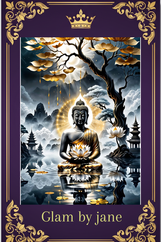 Kit Peinture Diamant 5D – Bouddha Doré | Grand Format 30x40cm | Art Mosaïque sur Toile