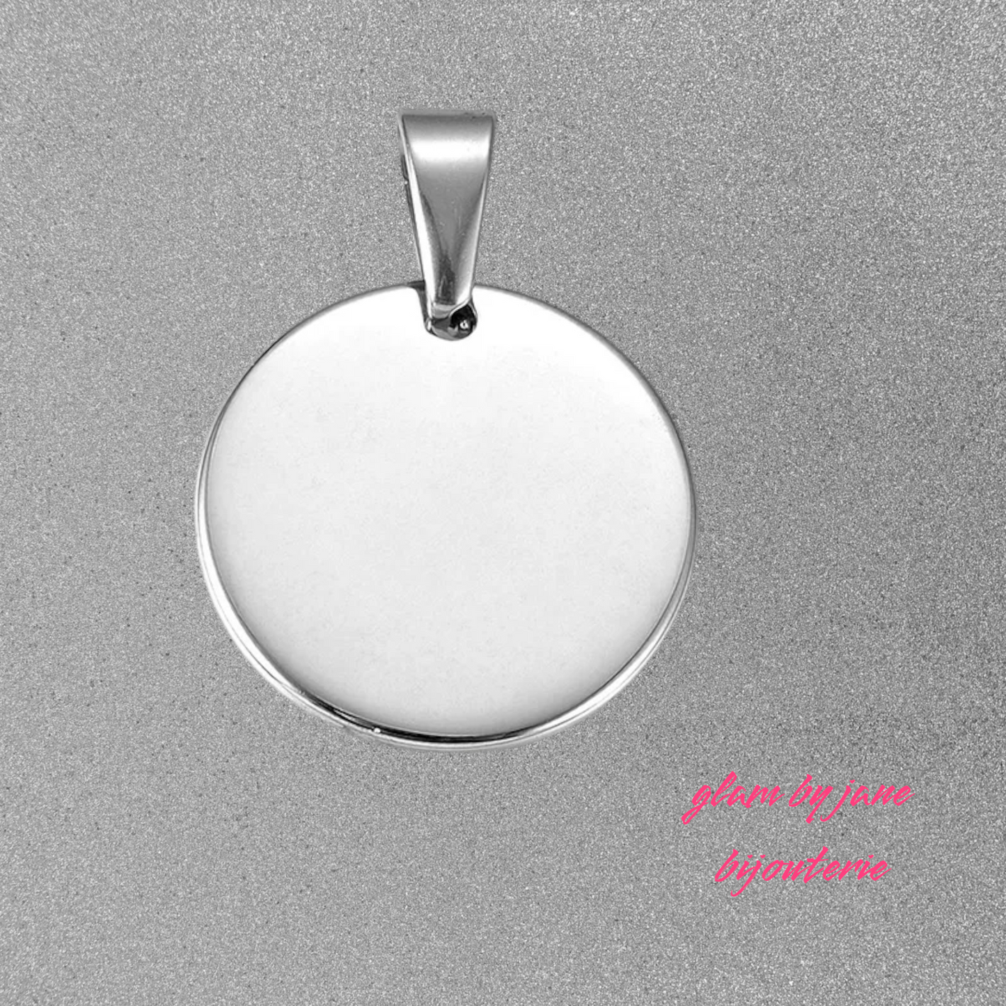 Pendentif acier à personnaliser rond