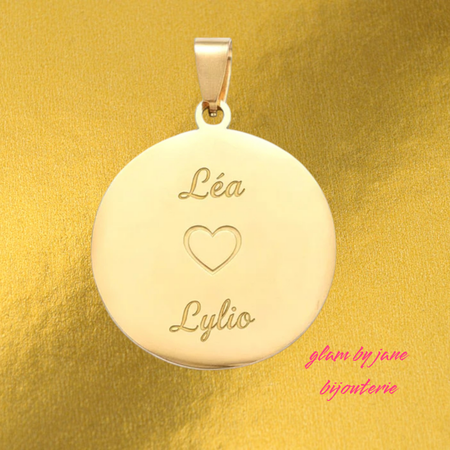 Pendentif acier à personnaliser rond