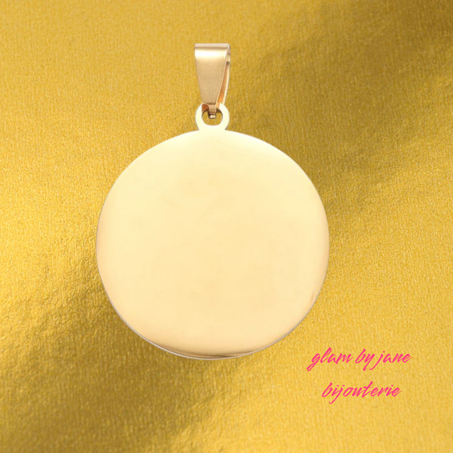 Pendentif acier à personnaliser rond
