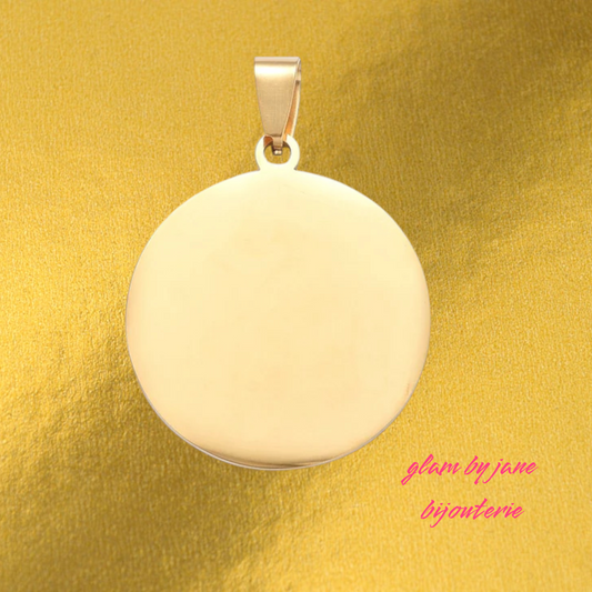 Pendentif acier à personnaliser rond