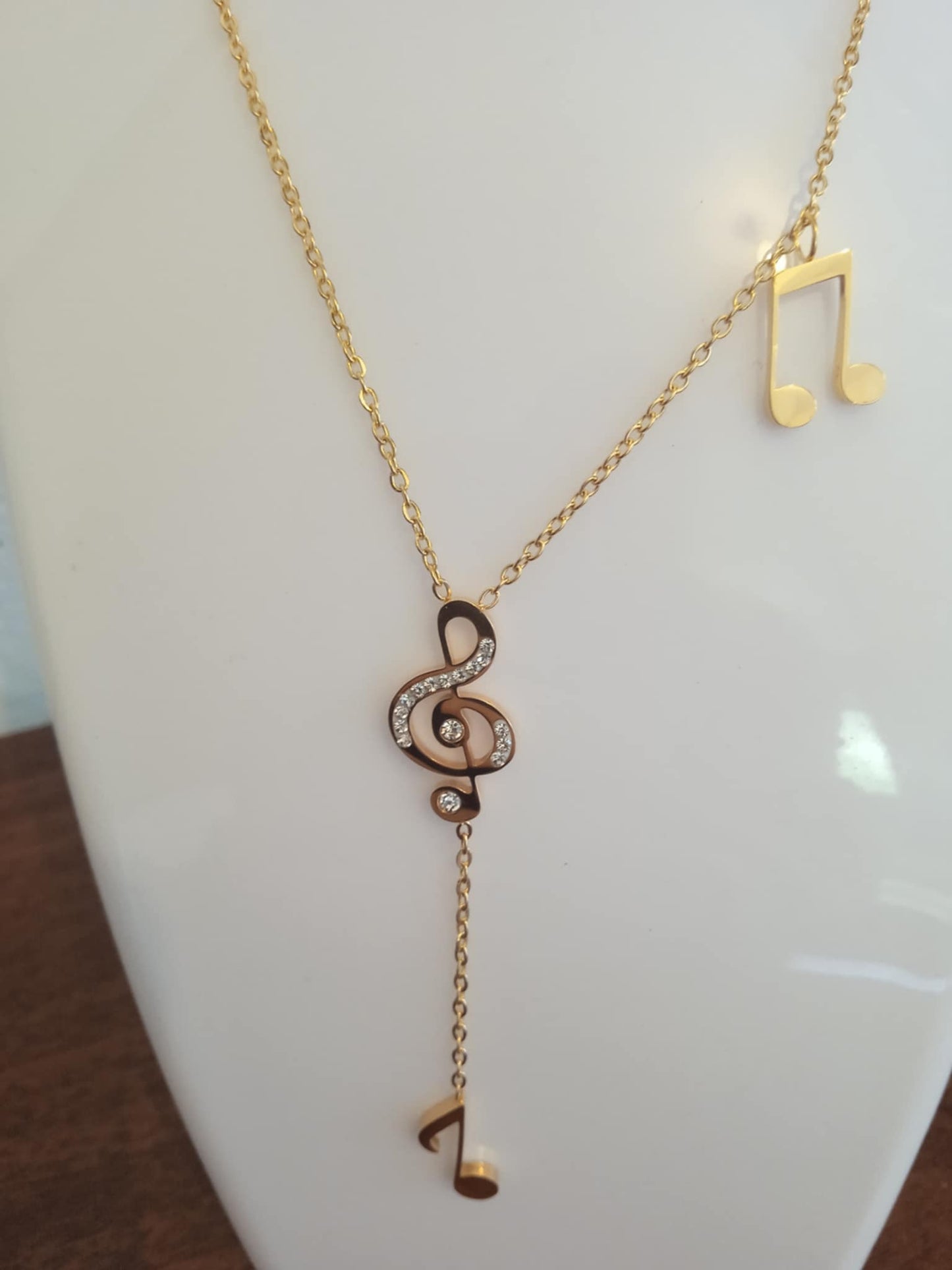 Collier note de musique en acier inoxydable