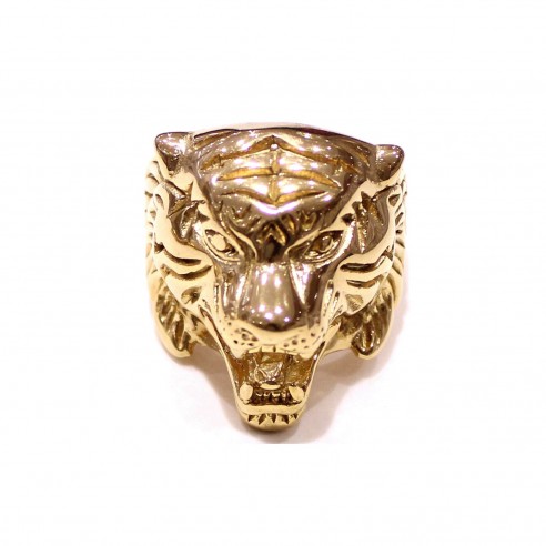 Chevalière homme tigre acier inoxydable