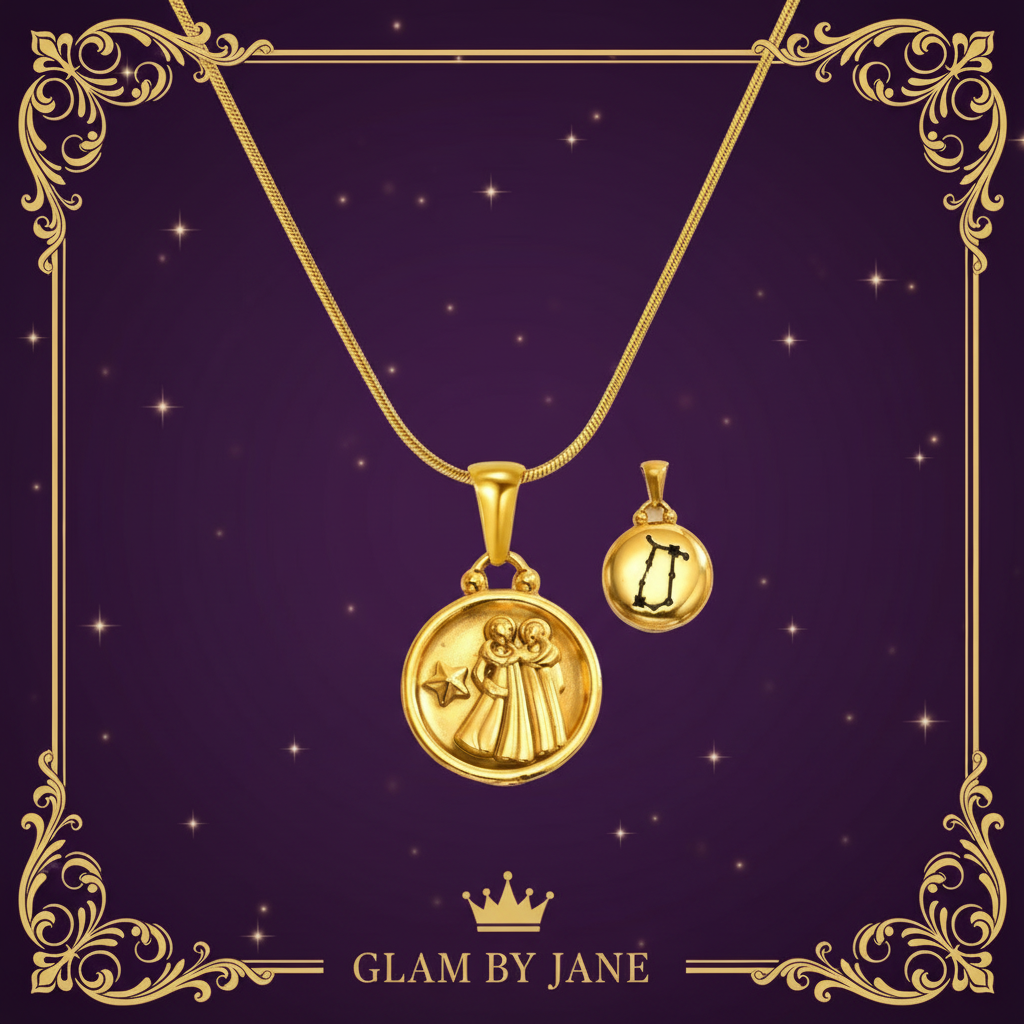 Collier Zodiaque Double Face | Acier Inoxydable 304 Doré 18k