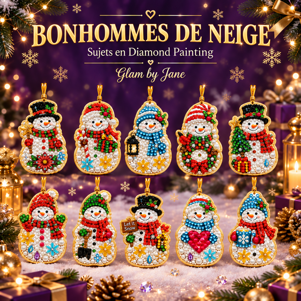 Kit de 10 Décorations de Noël en Diamond Painting 5D
