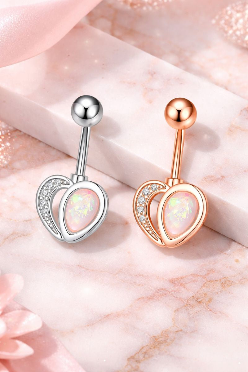 Piercing nombril en acier inoxydable avec zircon