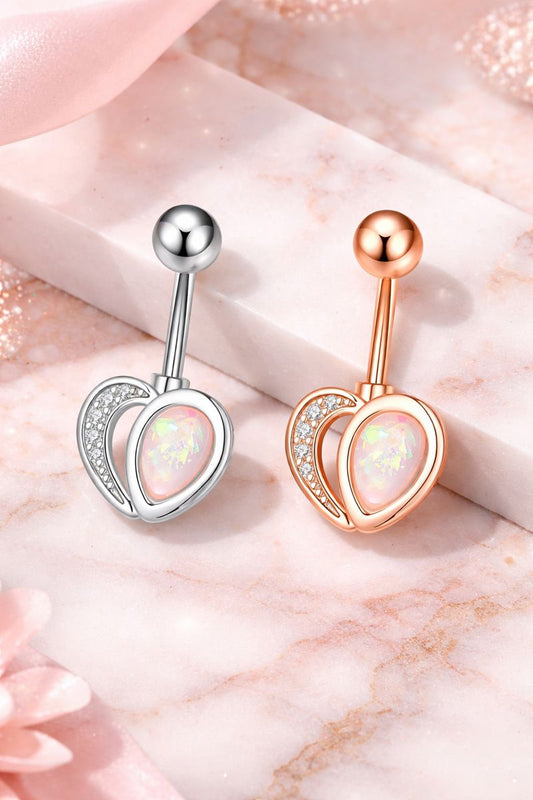 Piercing nombril en acier inoxydable avec zircon