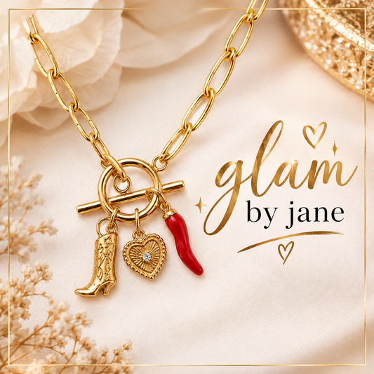 ✨ Collier charms western en Acier inoxydable doré ✨