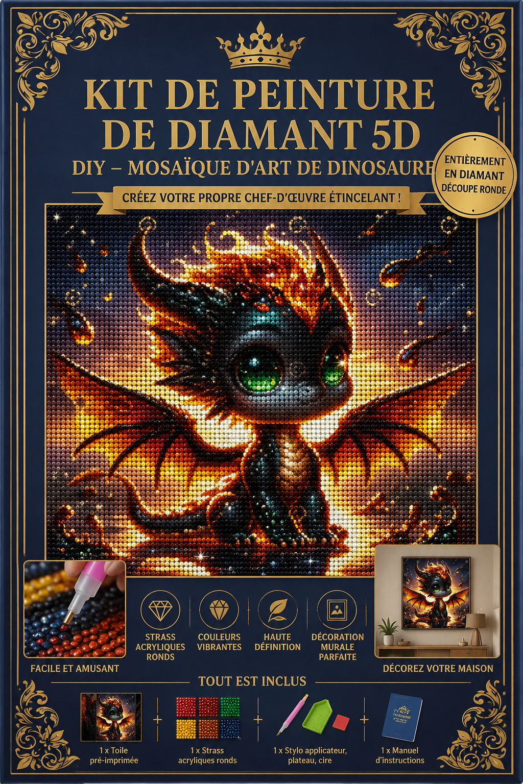 Kit Diamond Painting 5D – Dragon