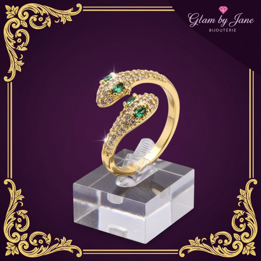 Bague femme réglable diamant CZ serpent Bagues plaqué or