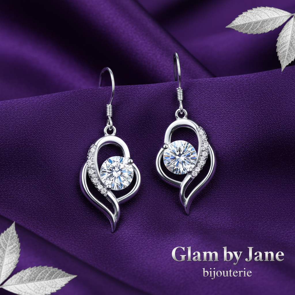 Boucles d'oreilles argent 925 tombante Bérengère