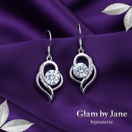 Boucles d'oreilles argent 925 tombante Bérengère