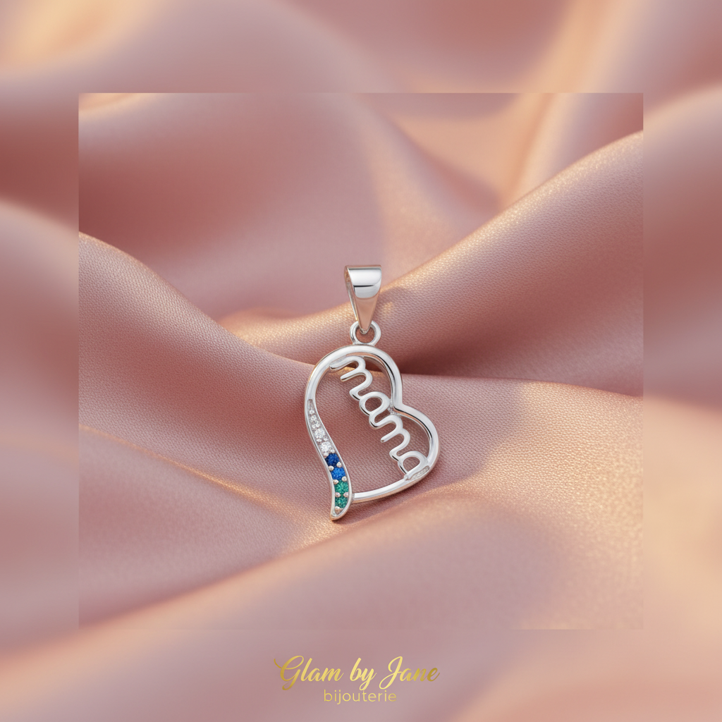 Pendentif Argent Mama Coeur