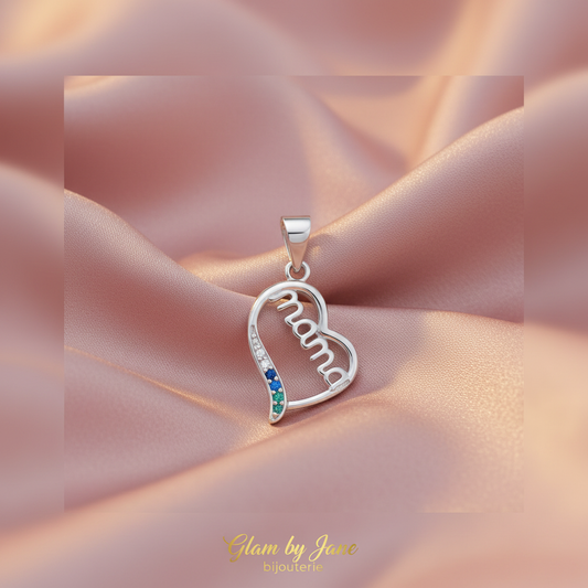 Pendentif Argent Mama Coeur