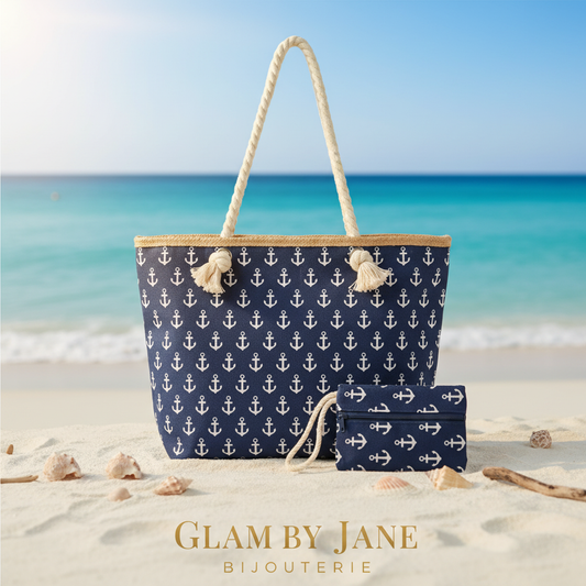Grand Sac de Plage Motif Ancre