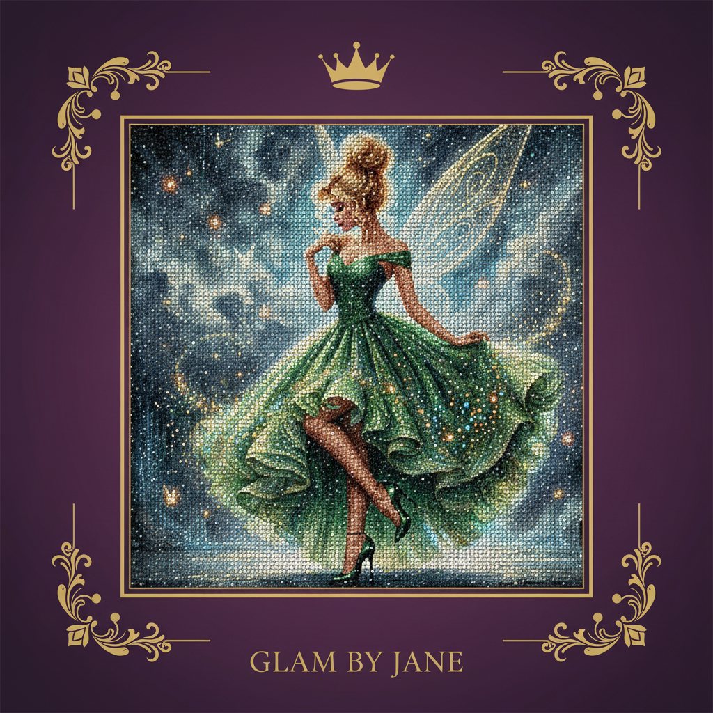 Kit Peinture Diamant 5D – Fée Élégante | 30x30cm | Art Mosaïque sur Toile