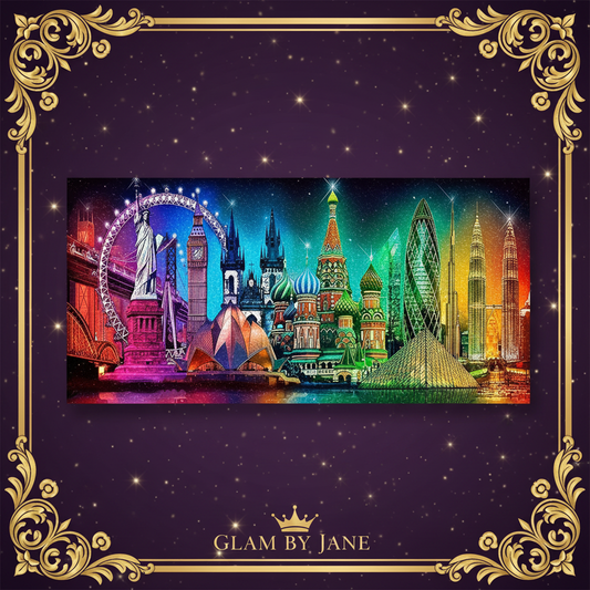 Kit Peinture Diamant 5D – Paysage Urbain Vibrant, Grande Roue & Monuments