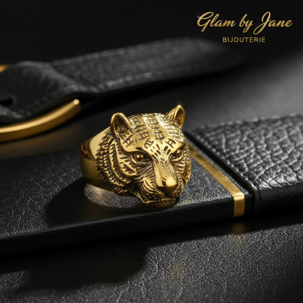 Chevalière homme lion acier inoxydable