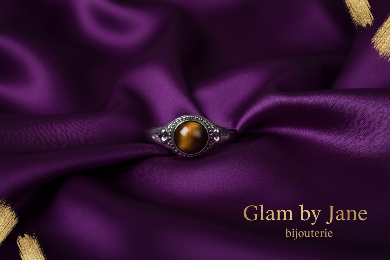 Bague en laiton & pierre naturelle