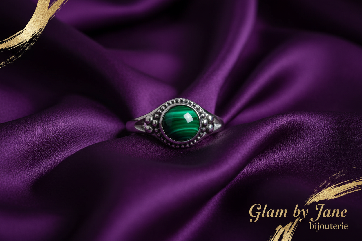 Bague en laiton & pierre naturelle