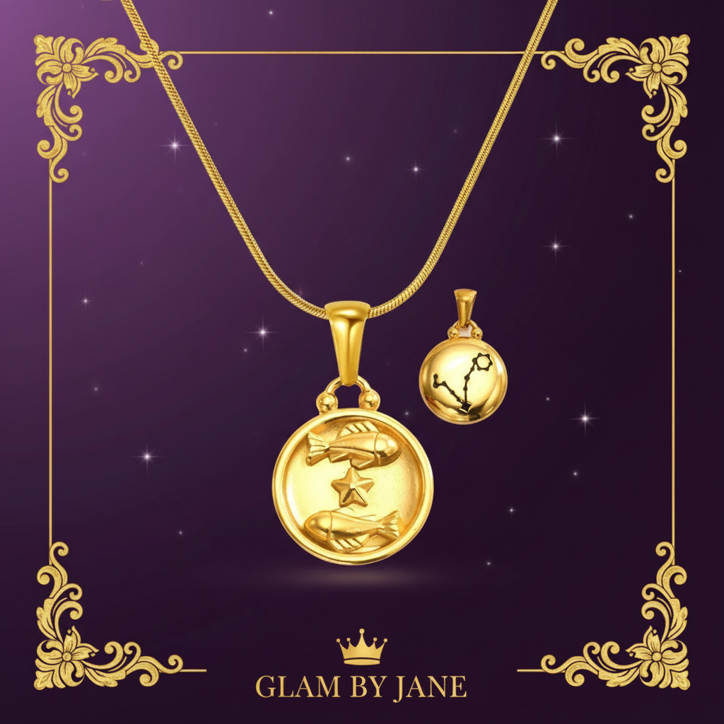 Collier Zodiaque Double Face | Acier Inoxydable 304 Doré 18k