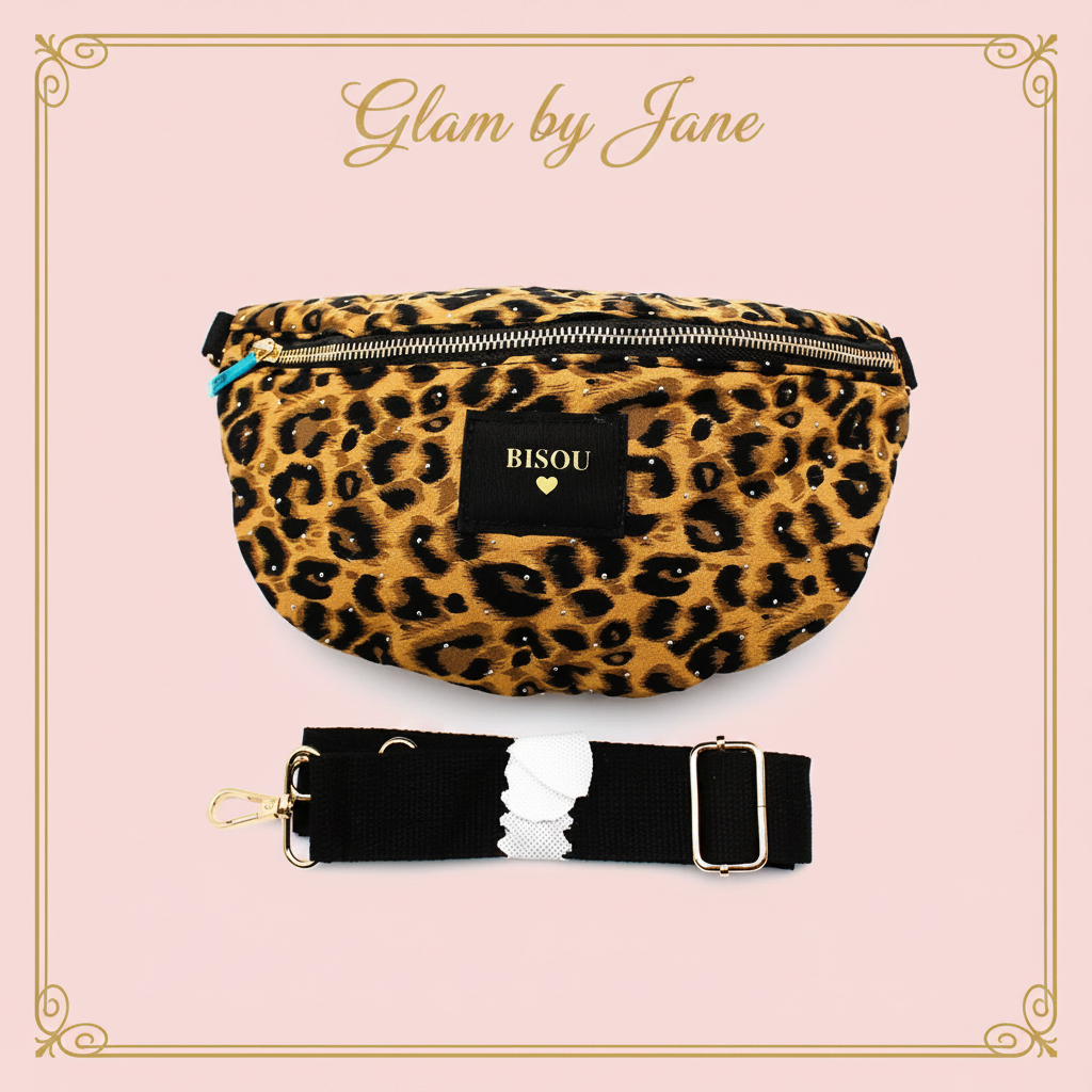 Sac banane "Bisou" motif Léopard ou rayures étoiles