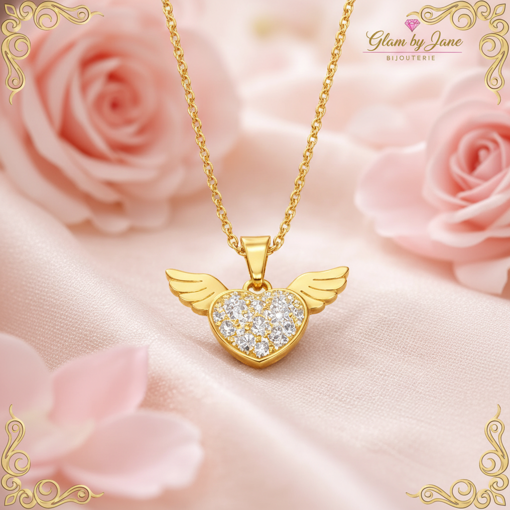 Collier coeur d'ange en acier inoxydable