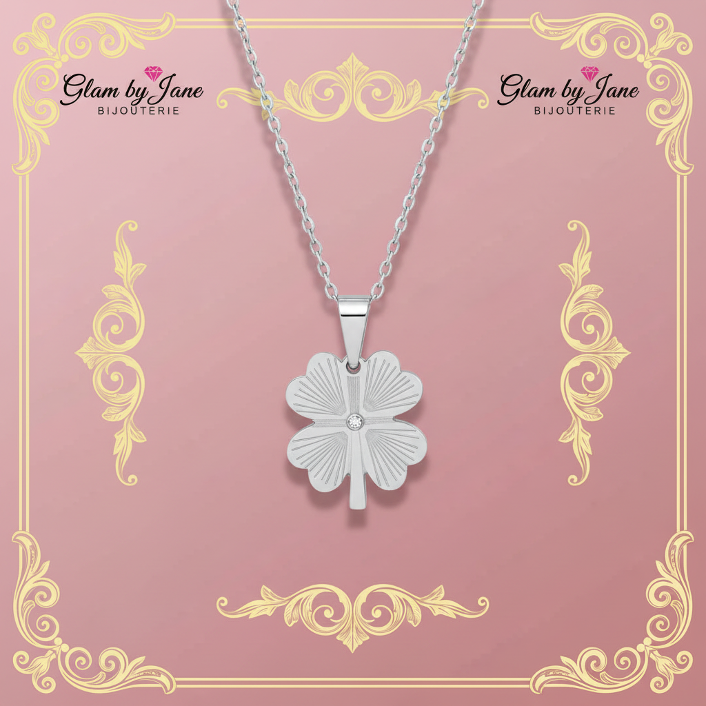 Collier trèfle en acier inoxydable