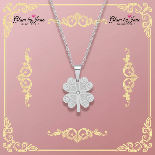 Collier trèfle en acier inoxydable