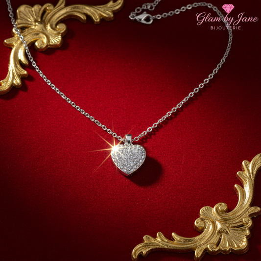 Collier coeur strass