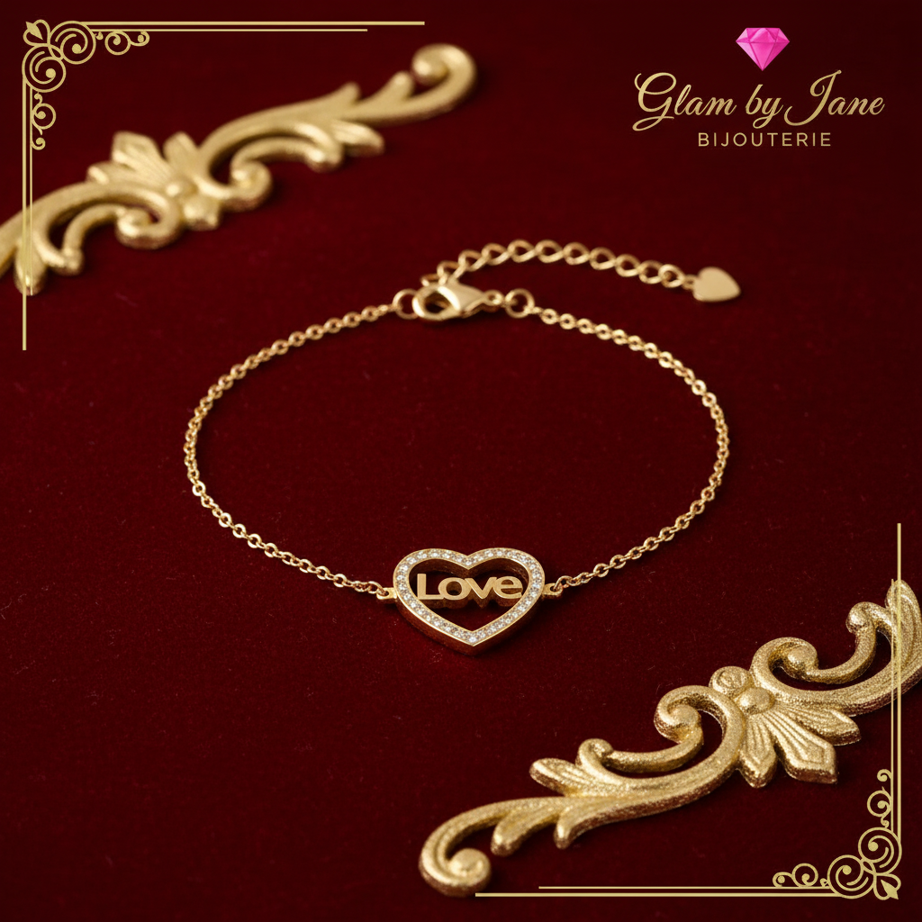 Bracelet coeur love en acier inoxydable