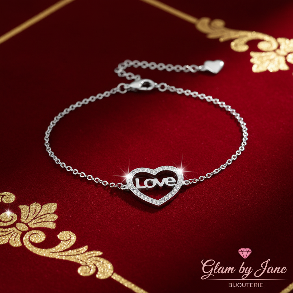 Bracelet coeur love en acier inoxydable