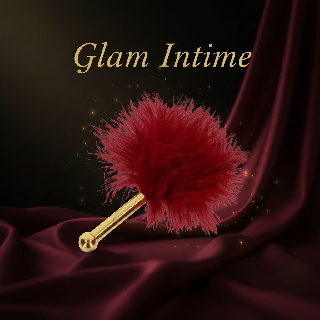 Plumeau à caresses rouge avec manche doré Taboom, visuel Glam Intime
