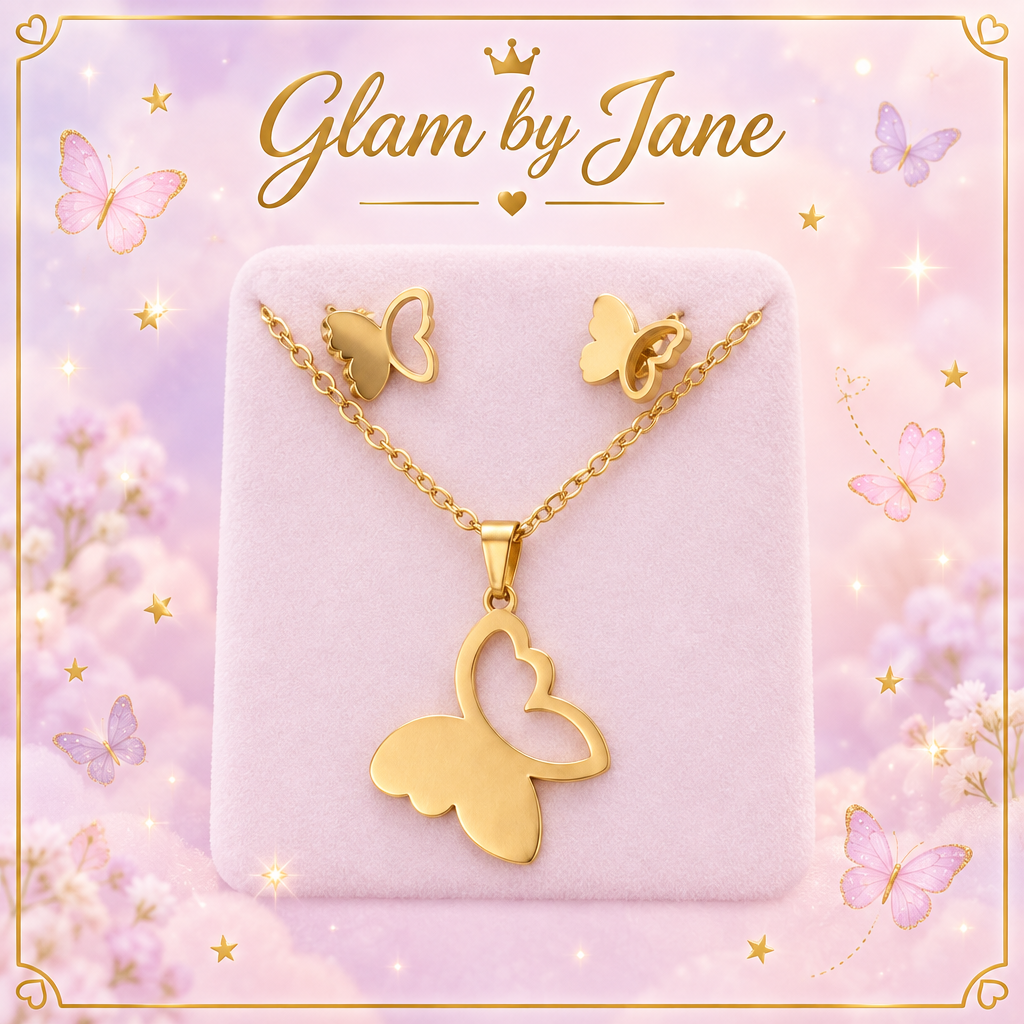 Parure enfant papillon dorée Glam by Jane