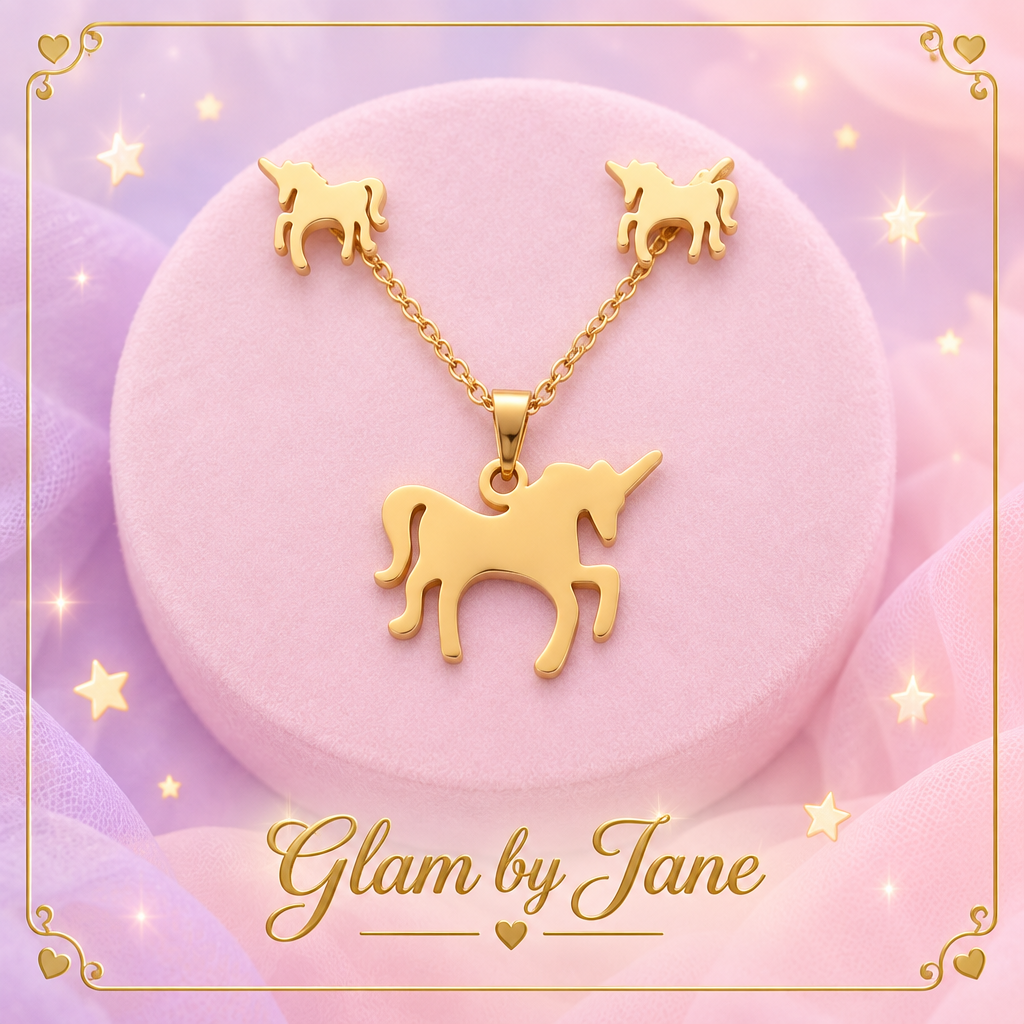 Parure enfant licorne dorée Glam by Jane