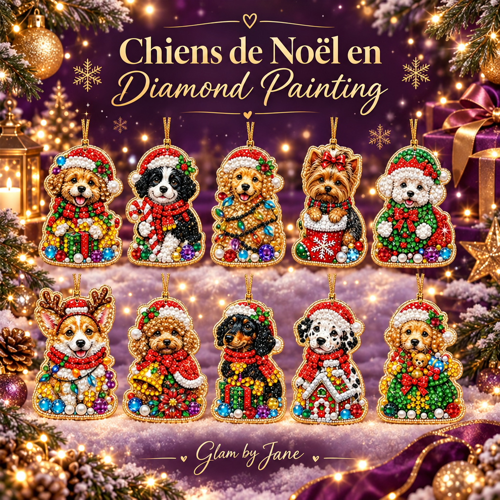Kit de 10 Décorations de Noël en Diamond Painting 5D