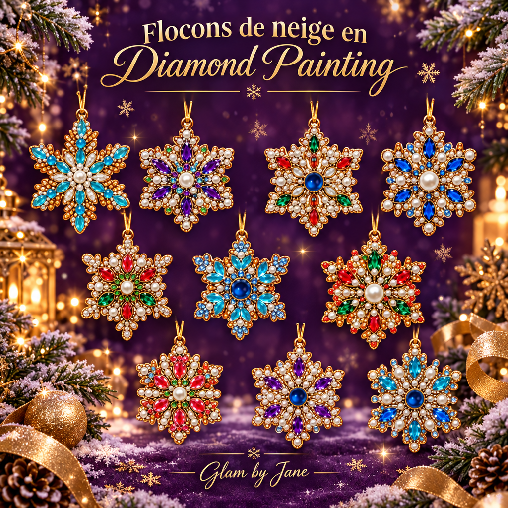 Kit de 10 Décorations de Noël en Diamond Painting 5D