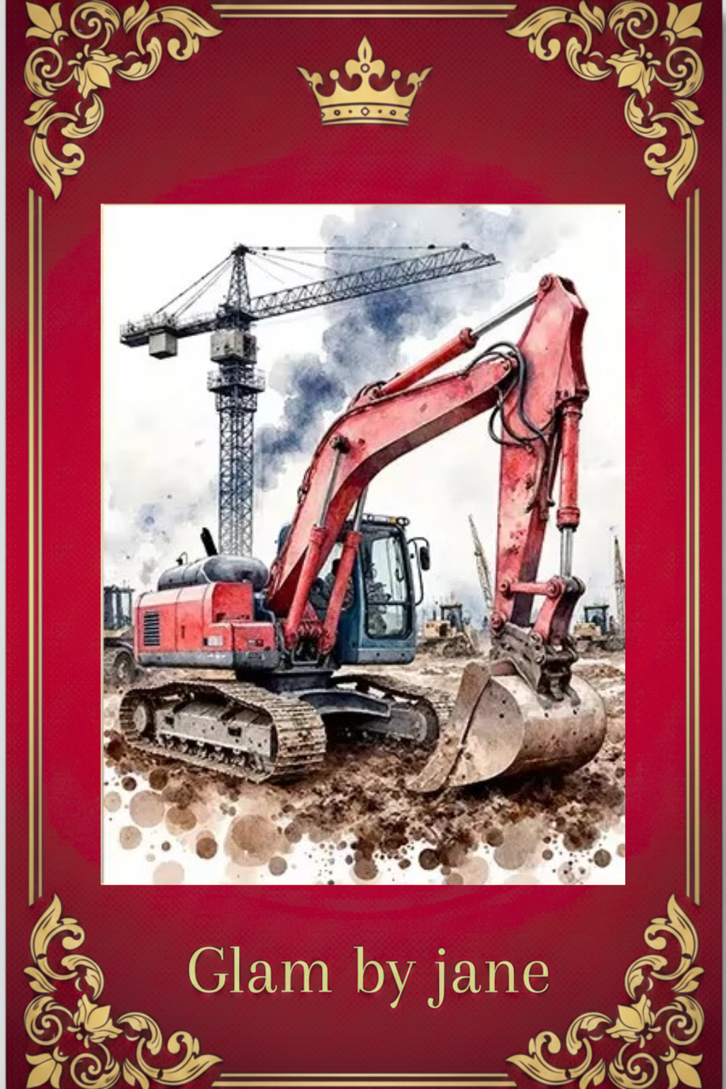 Kit peinture diamant 5D motif excavatrice de chantier 30x40 cm – Glam by Jane